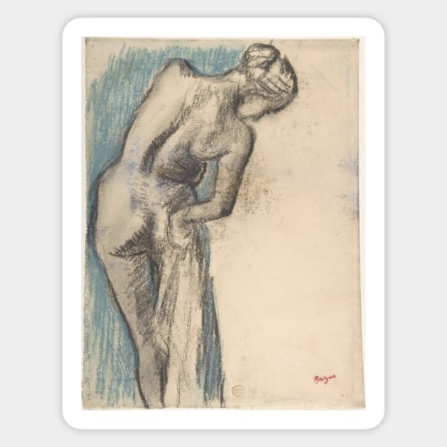 Bather Drying Herself Sticker by EdgarDegas